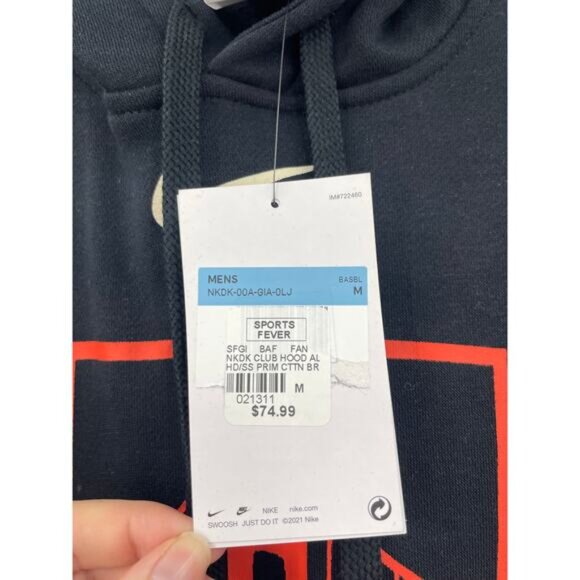 Nike Sweathirt Mens Medium Hoodie San Francisco Giants SF Pullover Black NWT - Picture 4 of 7